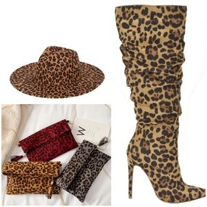 The leopard set boots and purse and fedora